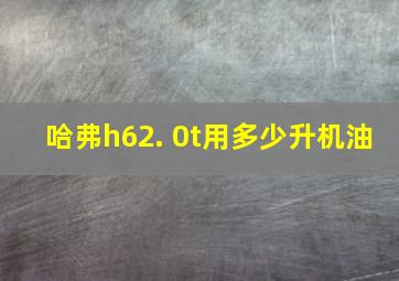 哈弗h62. 0t用多少升机油